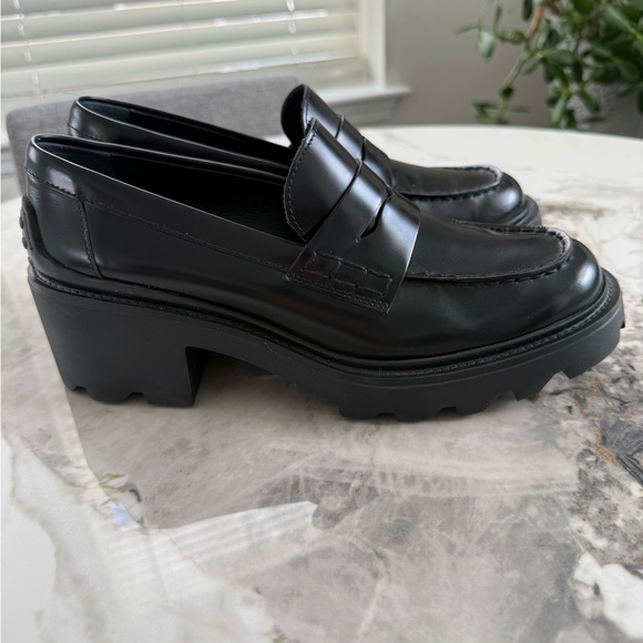 Tod's Black Chunky Heel Loafers MOST BEAUTIFUL 🎩 - Picture 3 of 11